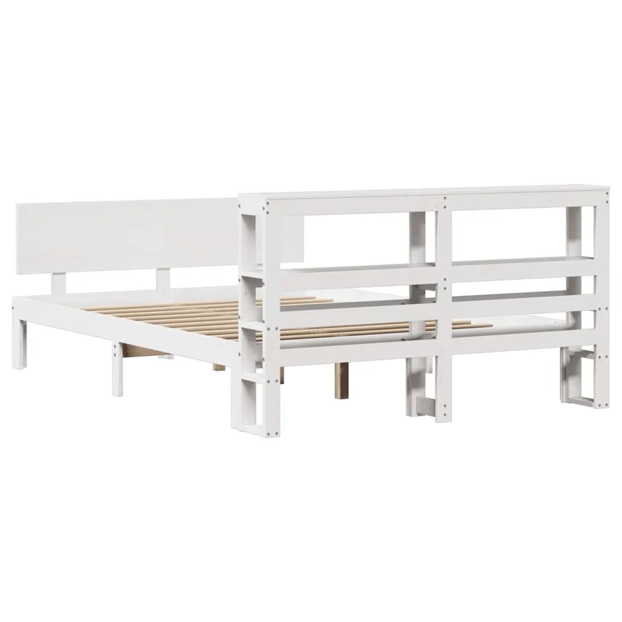 Cadre de lit avec tête de lit sans matelas blanc 120x200 cm - 6