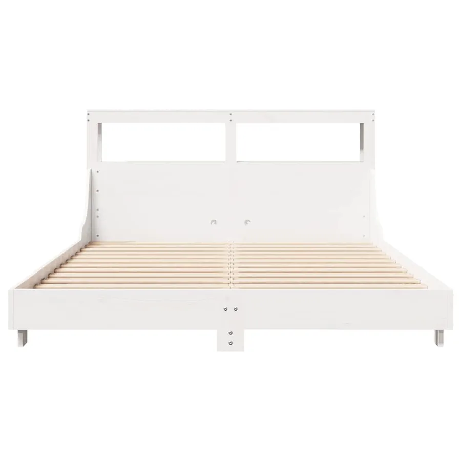 Cadre de lit sans matelas blanc 120x200 cm bois de pin massif - 4