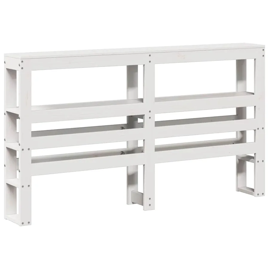 Cadre de lit sans matelas blanc 120x200 cm bois de pin massif - 8
