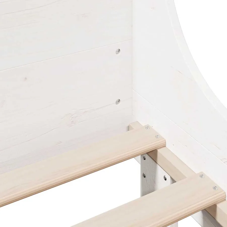 Cadre de lit sans matelas blanc 120x200 cm bois de pin massif - 9