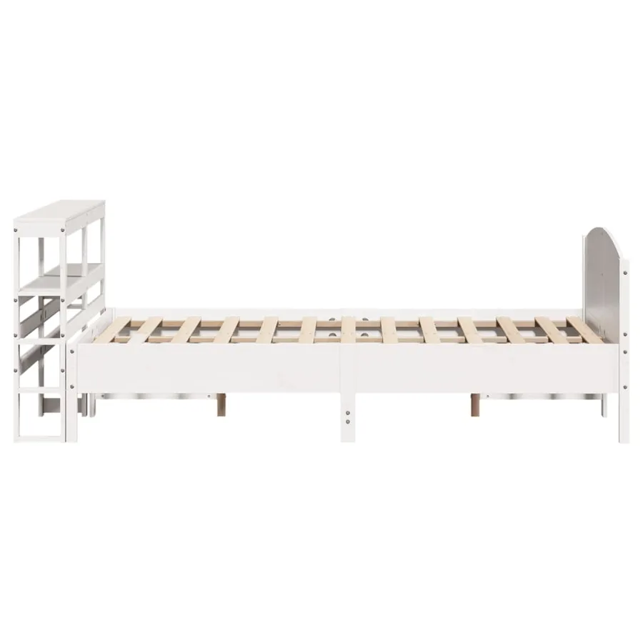 Cadre de lit sans matelas blanc 120x190 cm bois de pin massif - 5