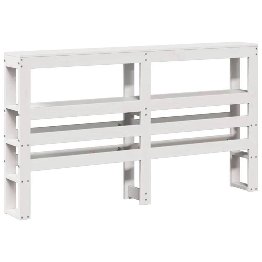 Cadre de lit sans matelas blanc 120x190 cm bois de pin massif - 8