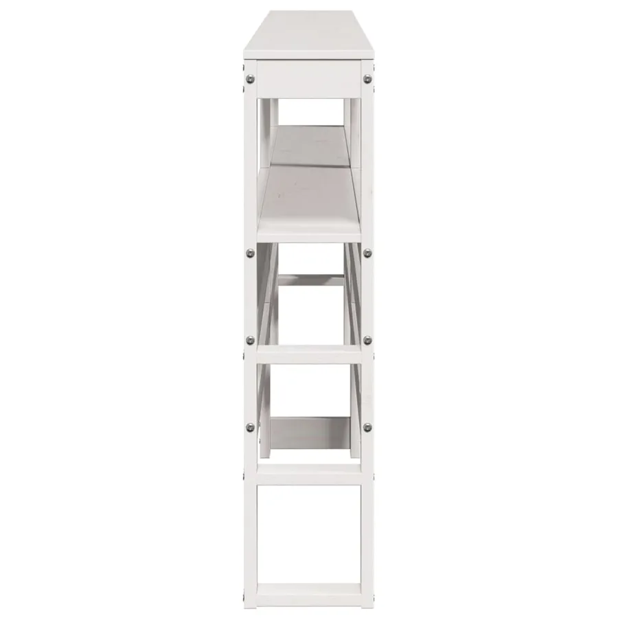 Tête de lit avec étagères blanc 180 cm bois massif de pin - 5