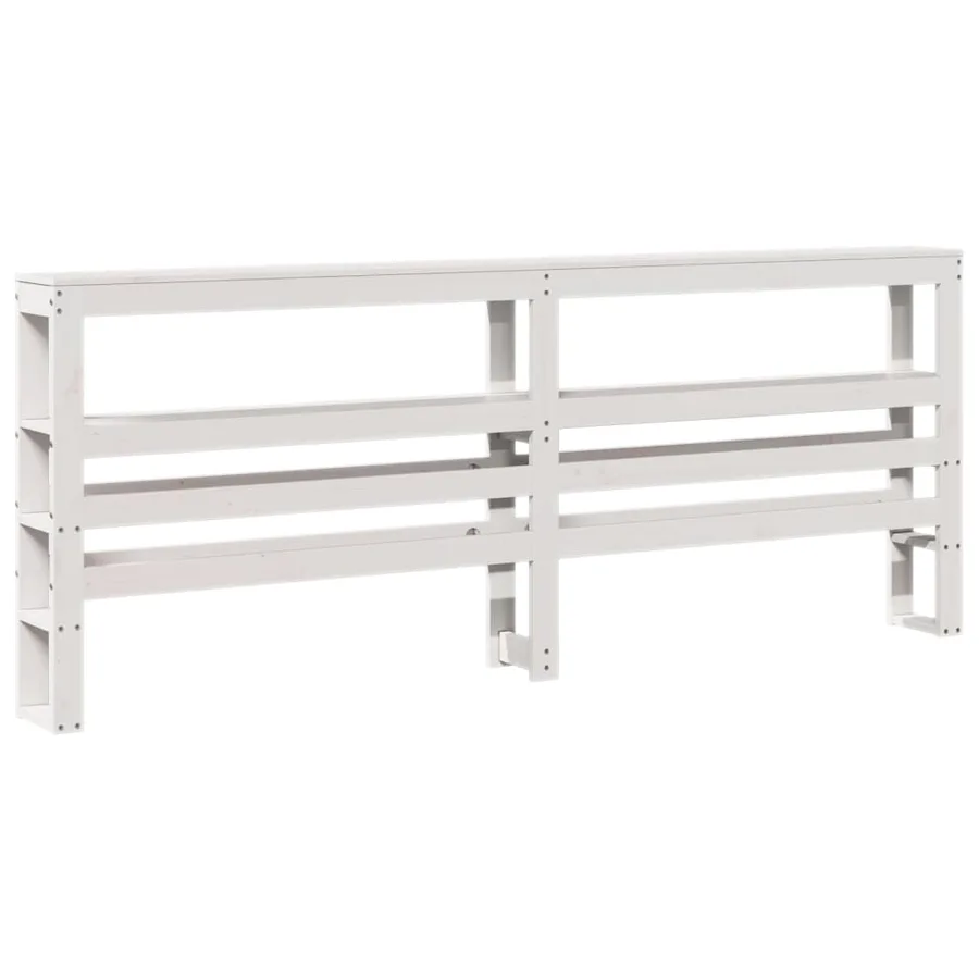 Tête de lit avec étagères blanc 180 cm bois massif de pin - 6