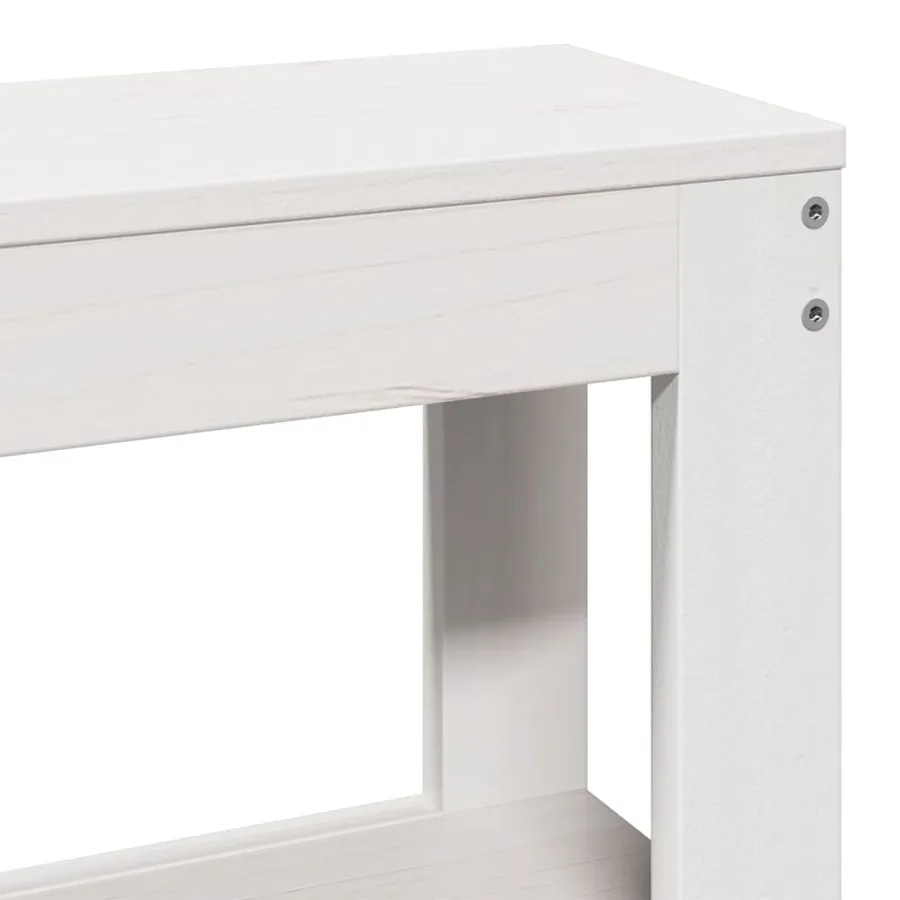 Cadre de lit sans matelas blanc 140x200 cm bois de pin massif - 10