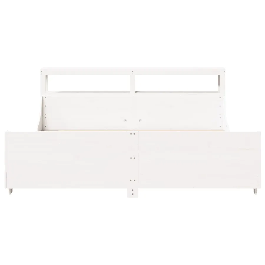 Cadre de lit sans matelas blanc 180x200 cm bois massif de pin - 4