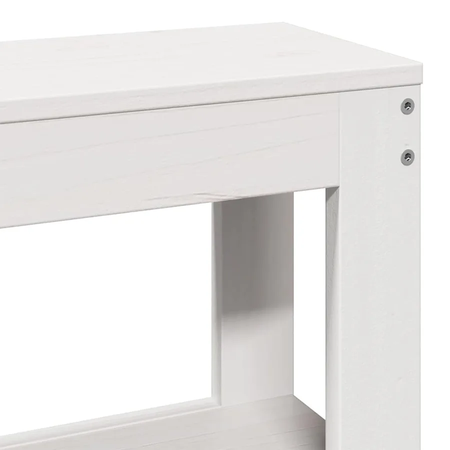 Cadre de lit et tête de lit blanc 140x190 cm bois de pin massif - 10