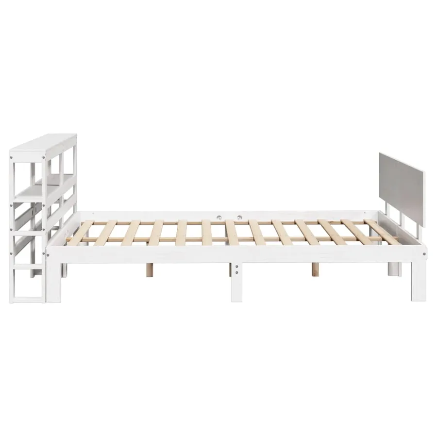 Cadre de lit avec tête de lit sans matelas blanc 140x200 cm - 5