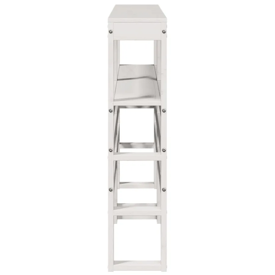 Tête de lit avec étagères blanc 135 cm bois massif de pin - 5