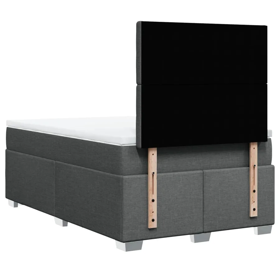 Sommier à lattes de lit avec matelas Gris foncé 120x200cm Tissu - 10