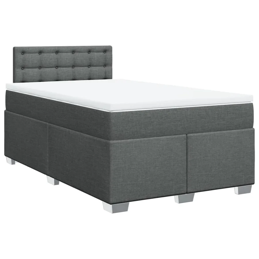 Sommier à lattes de lit avec matelas Gris foncé 120x200cm Tissu - 3