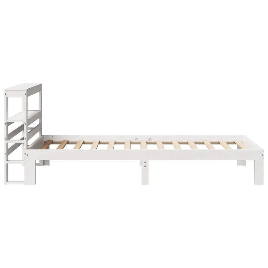 Cadre de lit avec tête de lit sans matelas blanc 75x190 cm - 5