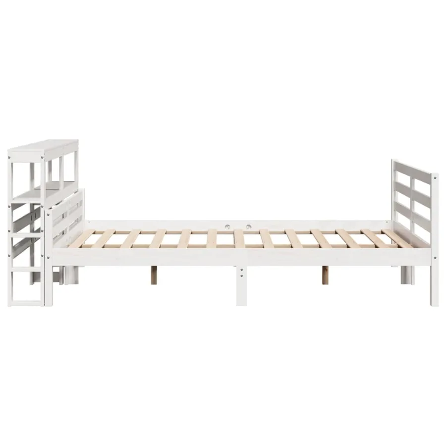 Cadre de lit et tête de lit sans matelas blanc 135x190 cm - 5