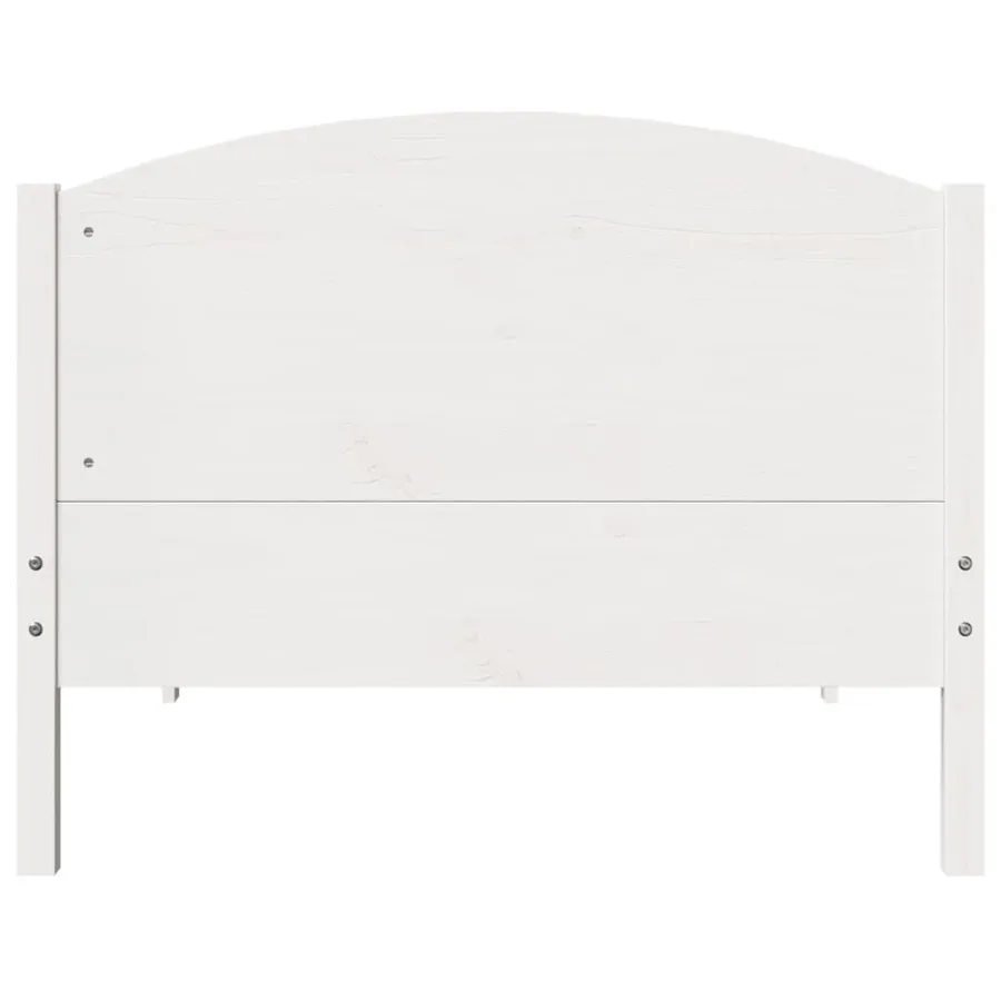 Cadre de lit sans matelas blanc 75x190 cm bois de pin massif - 4