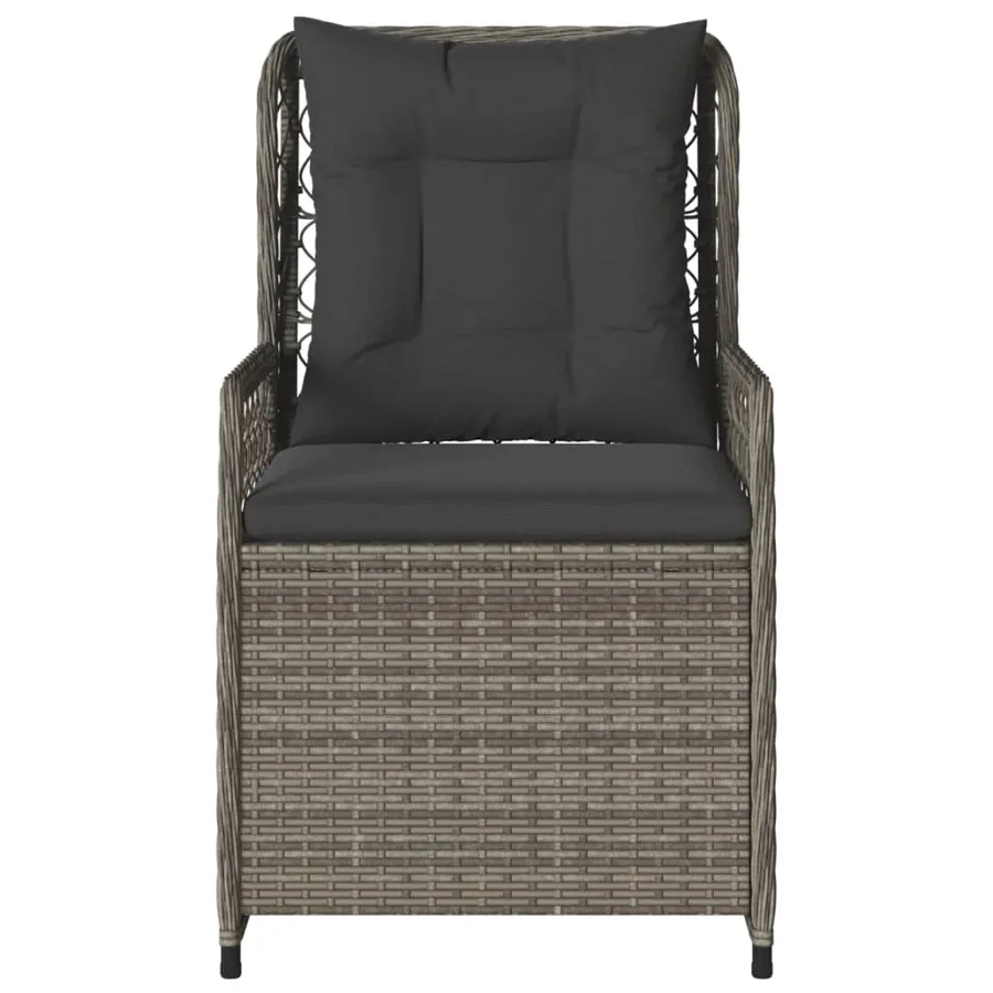 Chaises inclinables de jardin lot de 2 gris résine tressée - 5