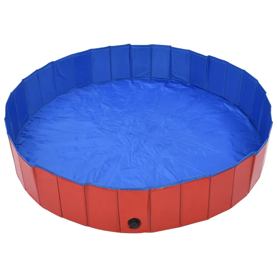 Piscine pliable pour chiens Rouge 160x30 cm PVC - 3