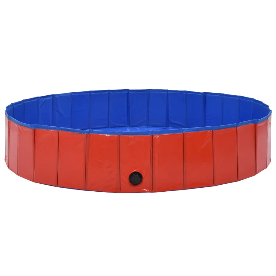 Piscine pliable pour chiens Rouge 160x30 cm PVC - 4