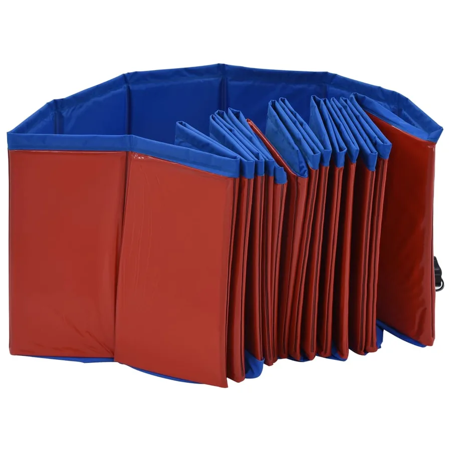 Piscine pliable pour chiens Rouge 160x30 cm PVC - 5