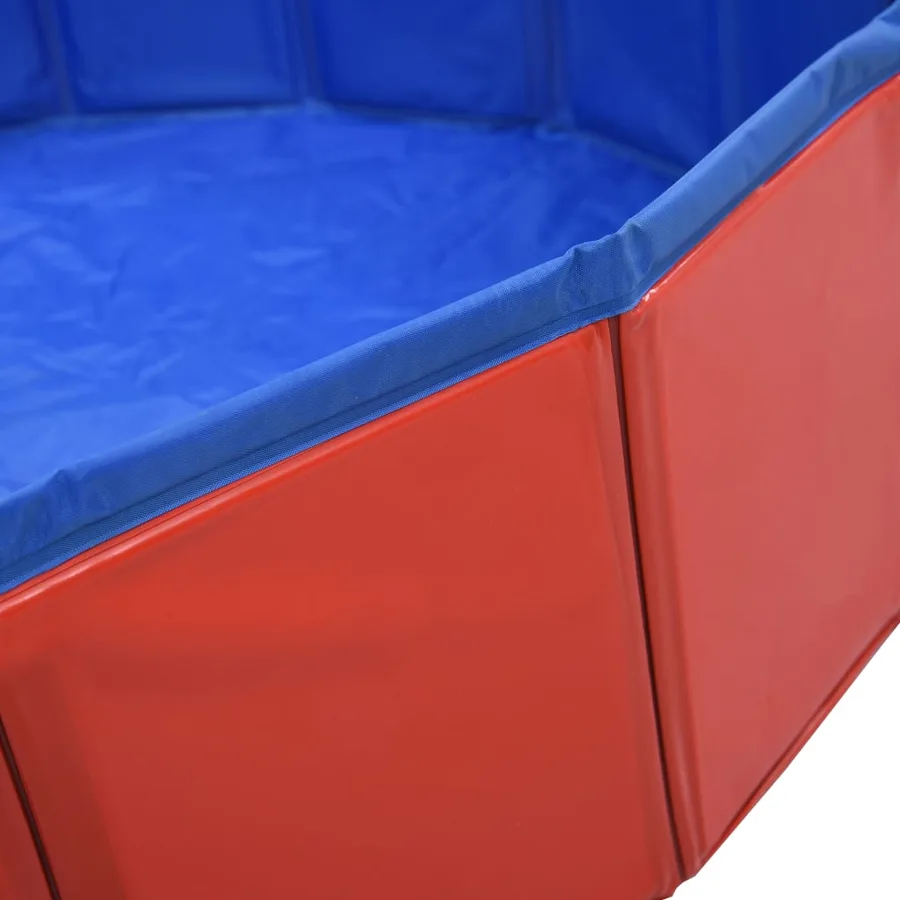 Piscine pliable pour chiens Rouge 160x30 cm PVC - 6