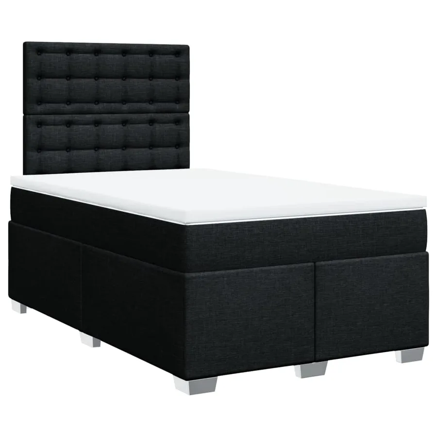 Sommier à lattes de lit avec matelas Noir 120x200 cm Tissu - 3