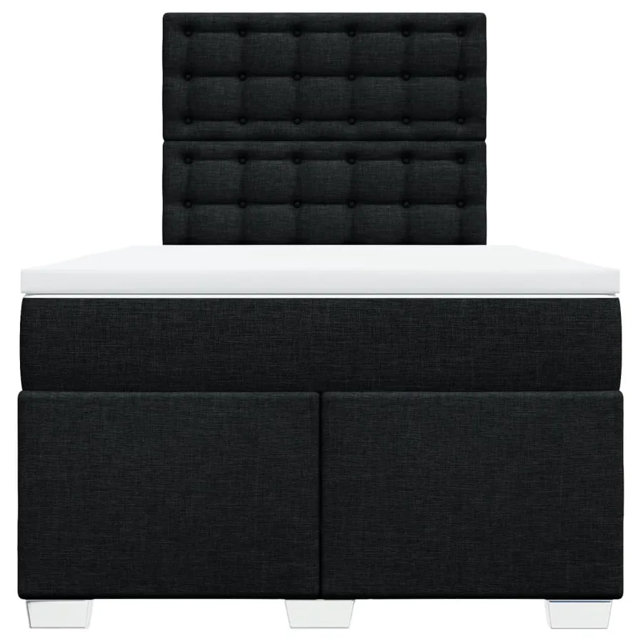 Sommier à lattes de lit avec matelas Noir 120x200 cm Tissu - 6