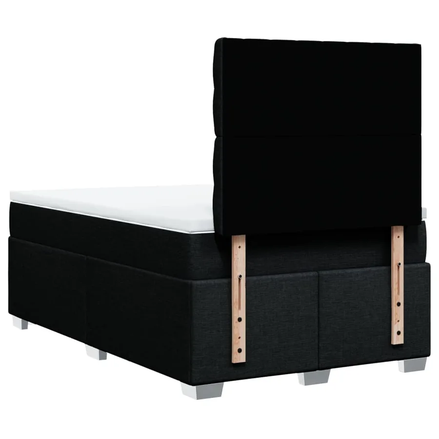 Sommier à lattes de lit avec matelas Noir 120x200 cm Tissu - 10
