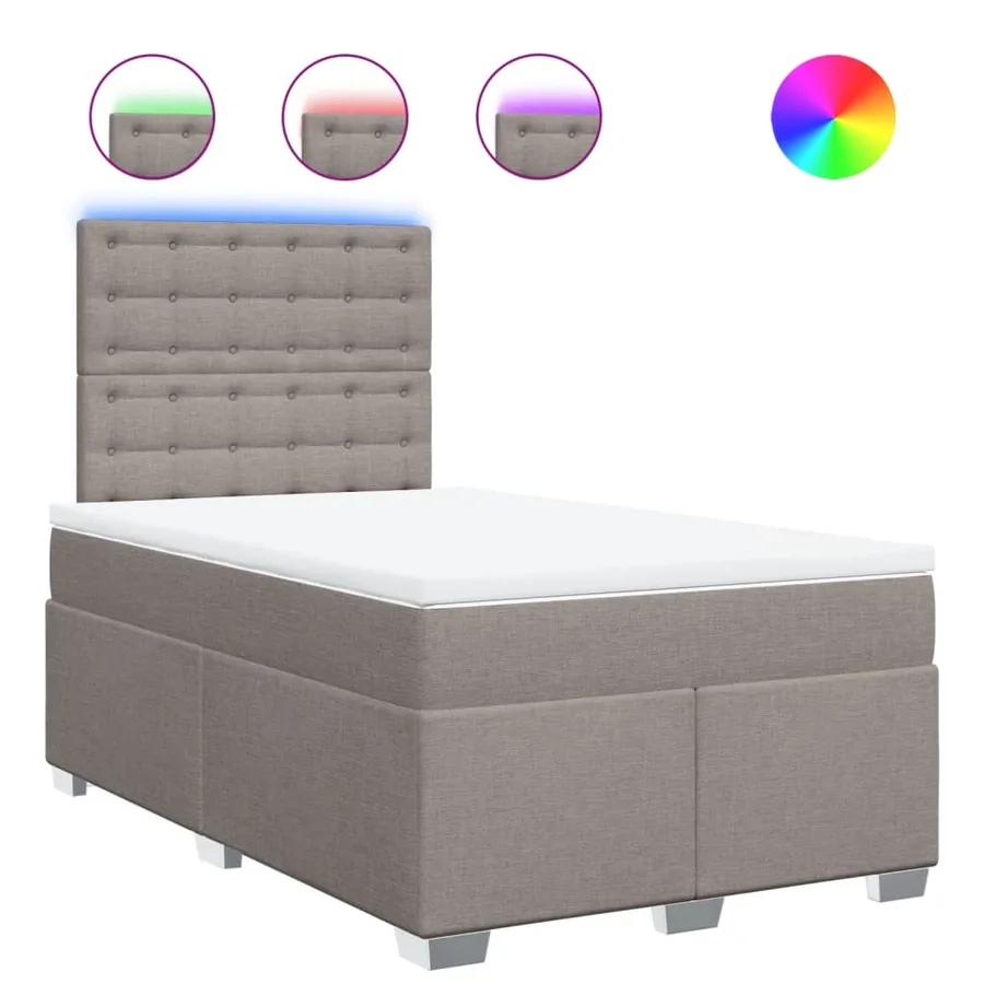 Sommier à lattes de lit avec matelas Taupe 120x200 cm Tissu - 2