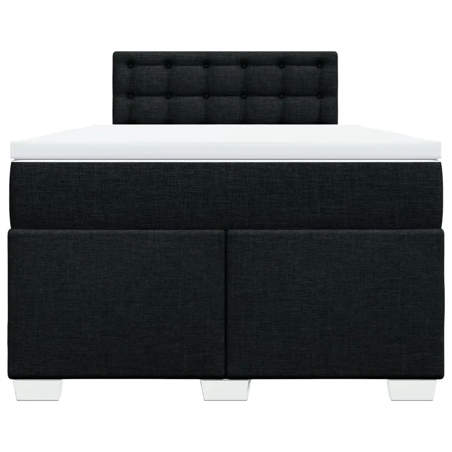 Sommier à lattes de lit avec matelas Noir 120x200 cm Tissu - 4