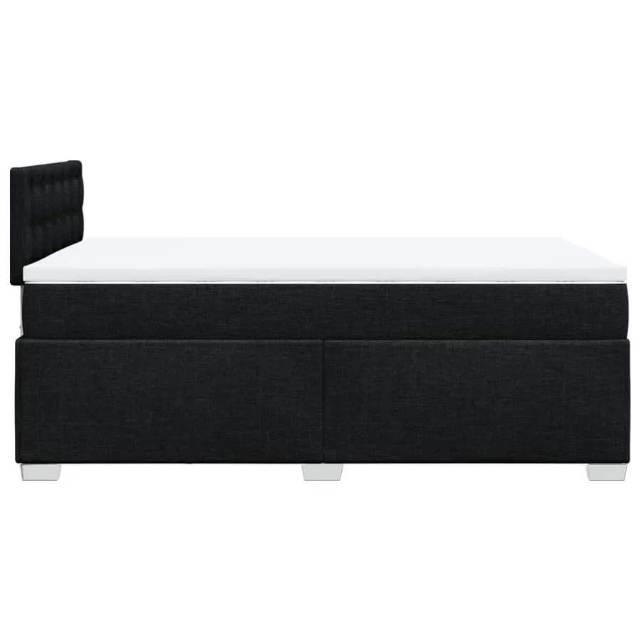 Sommier à lattes de lit avec matelas Noir 120x200 cm Tissu - 5