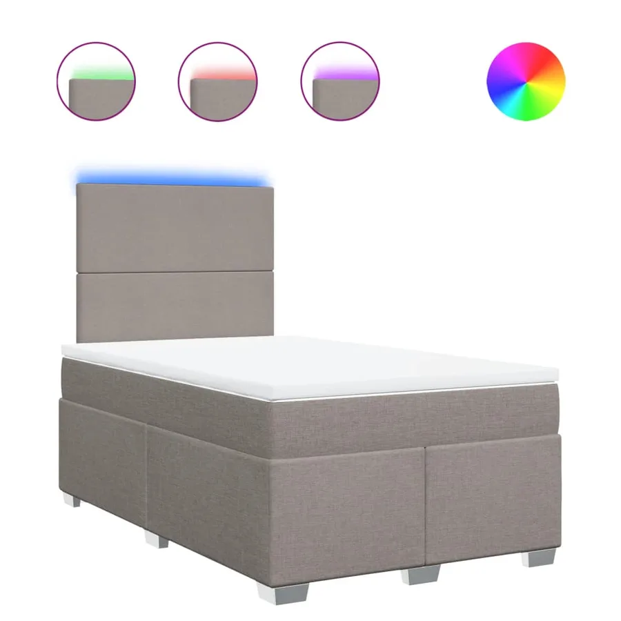 Sommier à lattes de lit avec matelas Taupe 120x200 cm Tissu - 2
