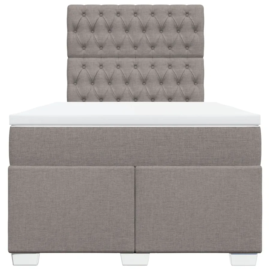 Sommier à lattes de lit avec matelas Taupe 120x200 cm Tissu - 4
