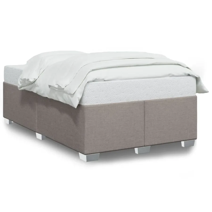Cadre de lit sans matelas taupe 120x200 cm tissu - 2