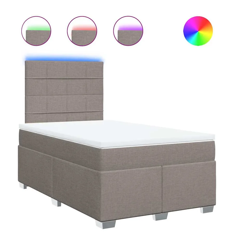 Sommier à lattes de lit avec matelas Taupe 120x200 cm Tissu - 2