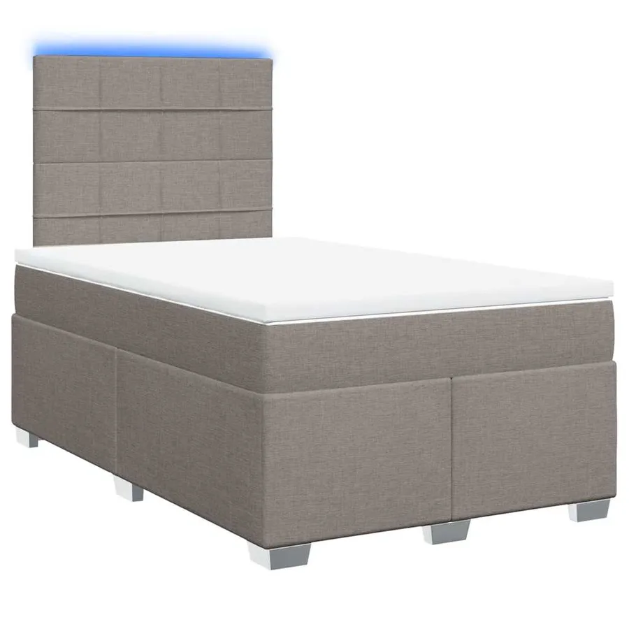 Sommier à lattes de lit avec matelas Taupe 120x200 cm Tissu - 3
