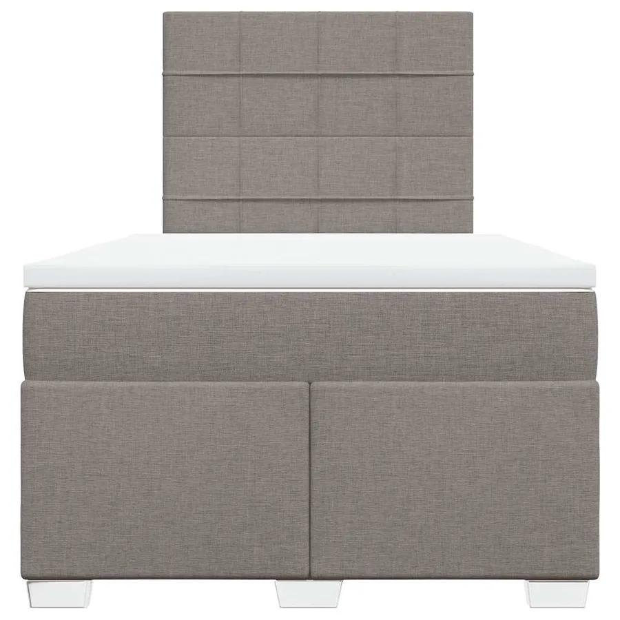 Sommier à lattes de lit avec matelas Taupe 120x200 cm Tissu - 7