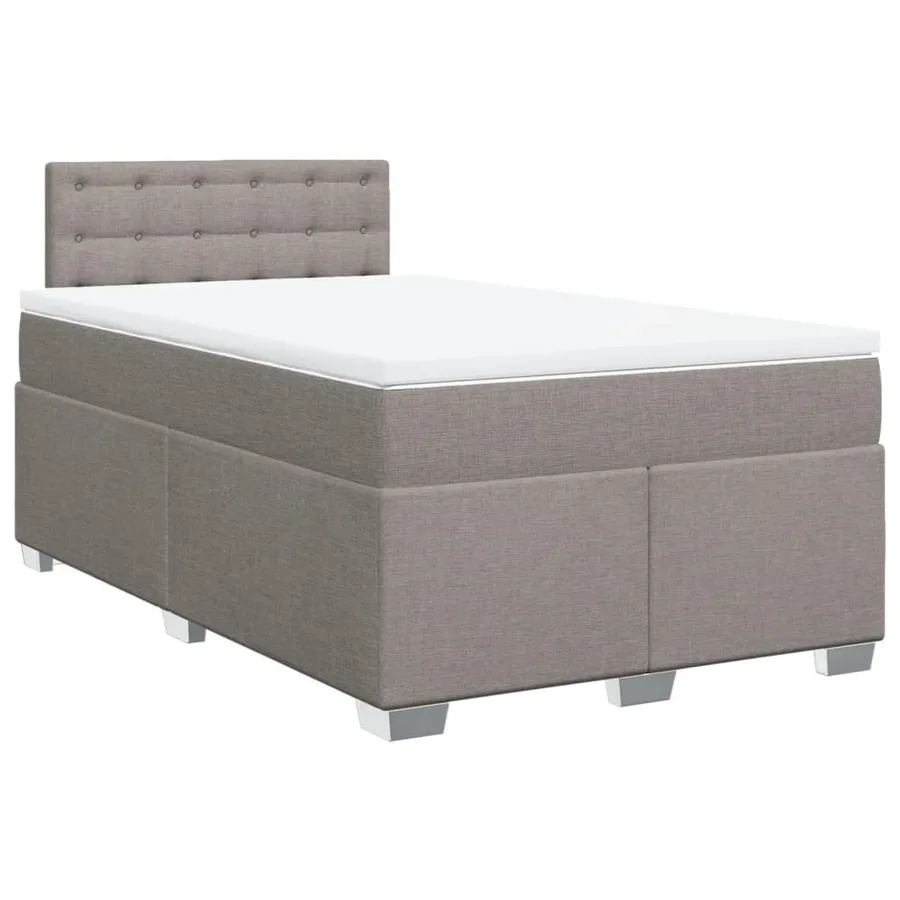 Sommier à lattes de lit avec matelas Taupe 120x200 cm Tissu - 2