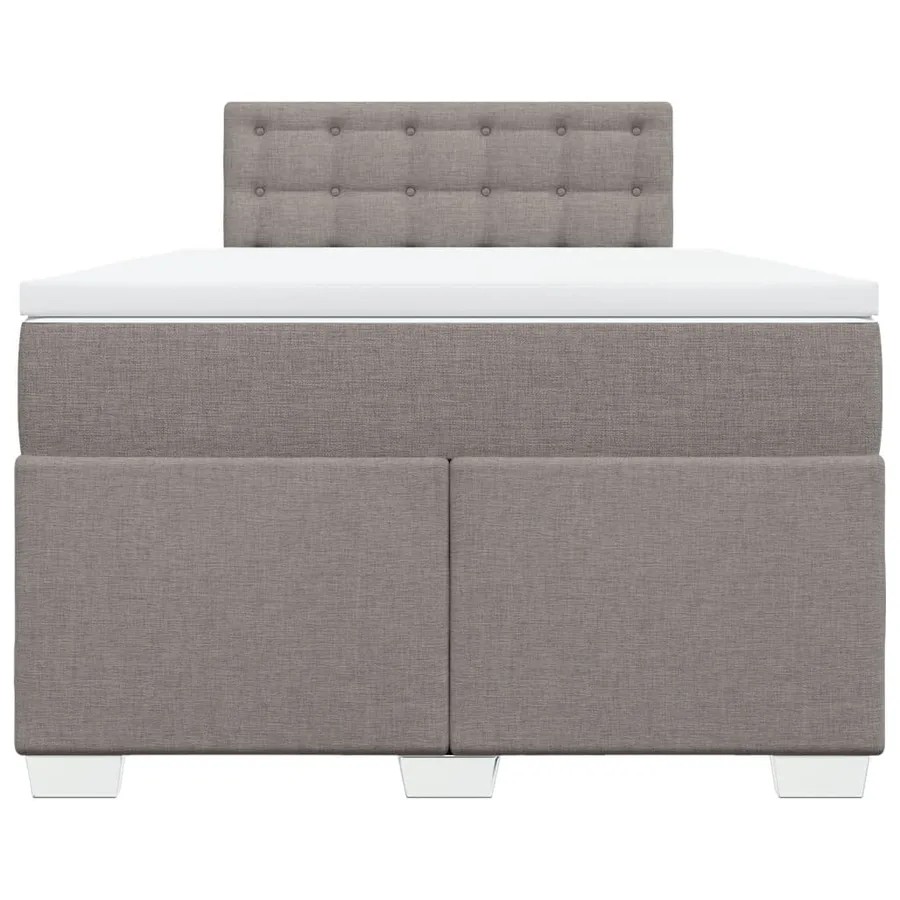 Sommier à lattes de lit avec matelas Taupe 120x200 cm Tissu - 4