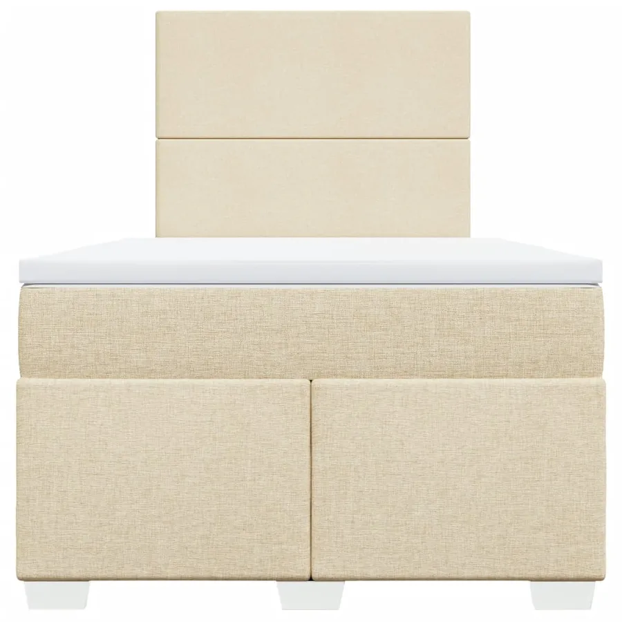 Sommier à lattes de lit avec matelas Crème 120x200 cm Tissu - 4
