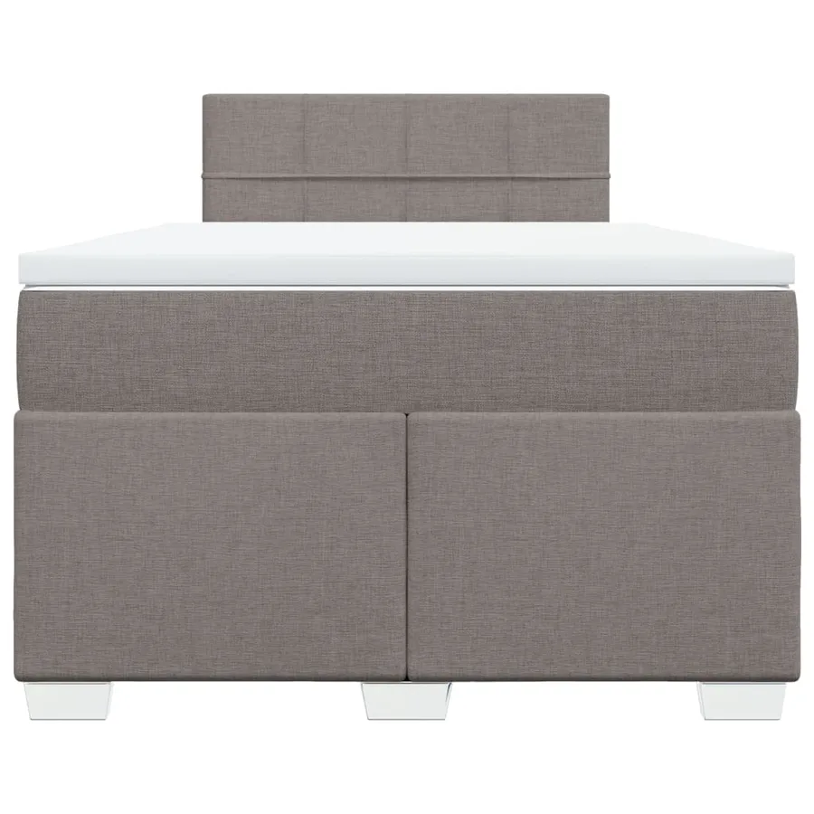 Sommier à lattes de lit avec matelas Taupe 120x200 cm Tissu - 4