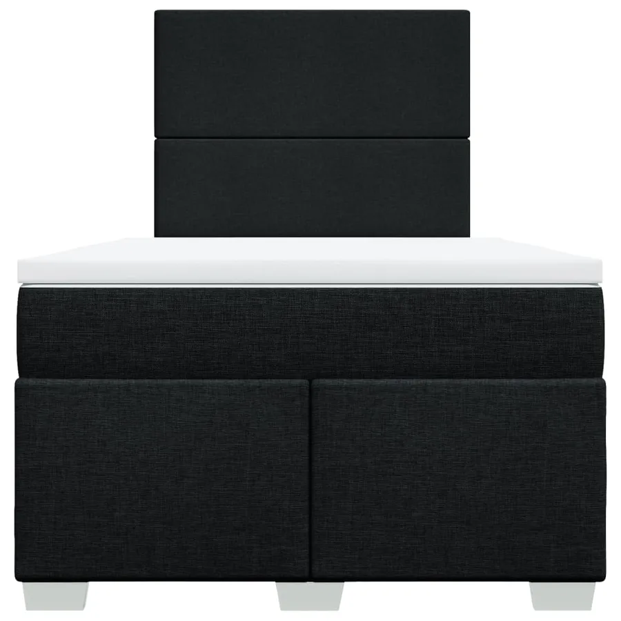 Sommier à lattes de lit avec matelas Noir 120x200 cm Tissu - 6
