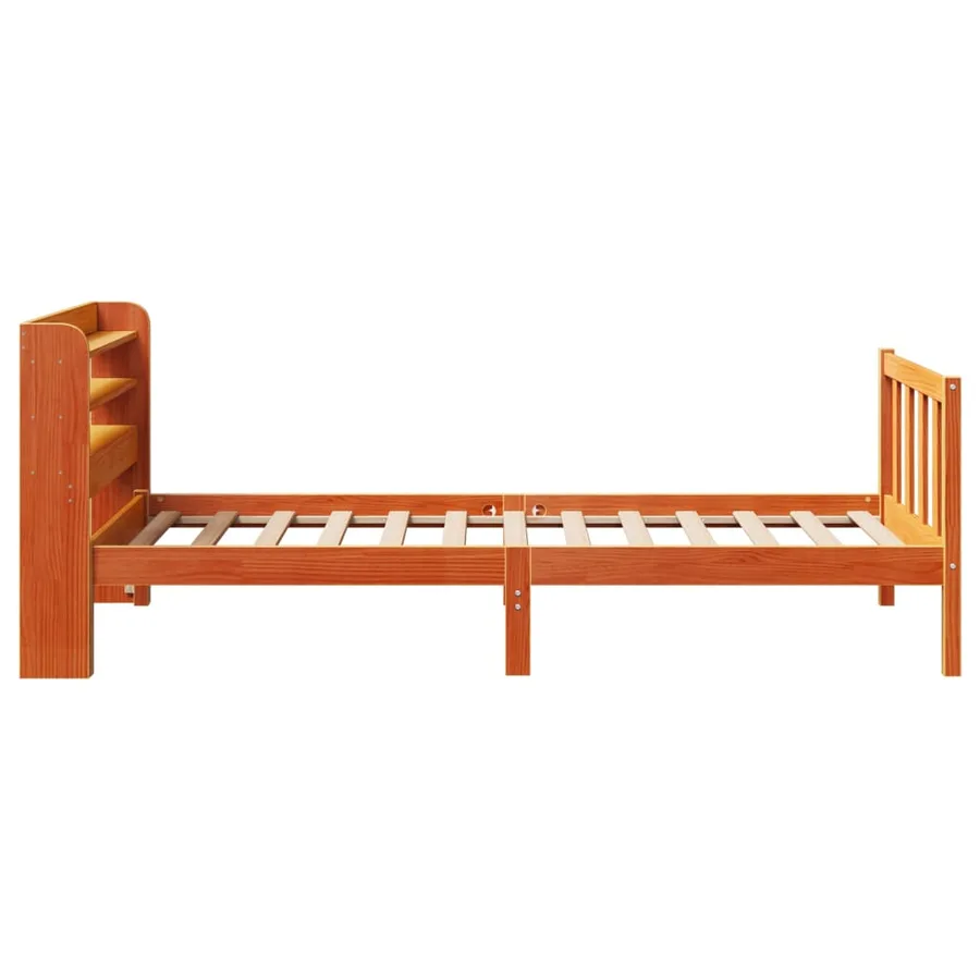 Cadre de lit et tête de lit sans matelas cire marron 100x200 cm - 7