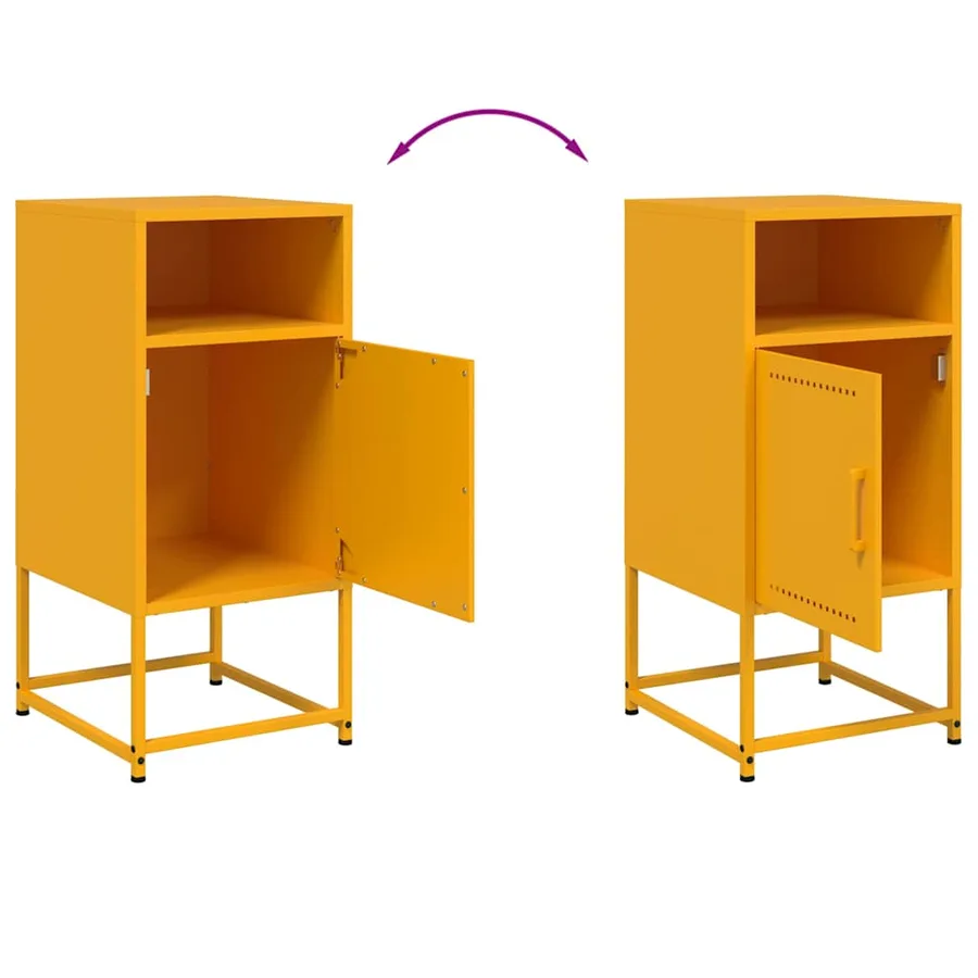 Tables de chevet 2 pcs jaune moutarde 36x39x78 cm acier - 10