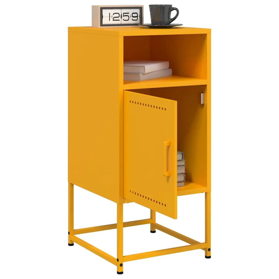Tables de chevet 2 pcs jaune moutarde 36x39x78 cm acier - 3