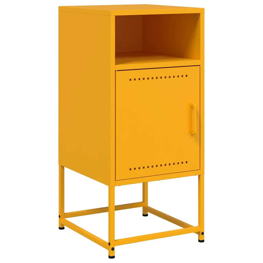 Tables de chevet 2 pcs jaune moutarde 36x39x78 cm acier - 5