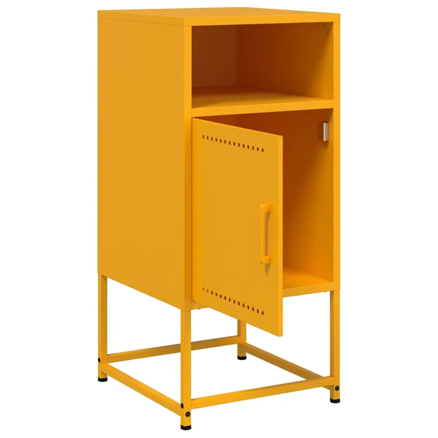 Tables de chevet 2 pcs jaune moutarde 36x39x78 cm acier - 9