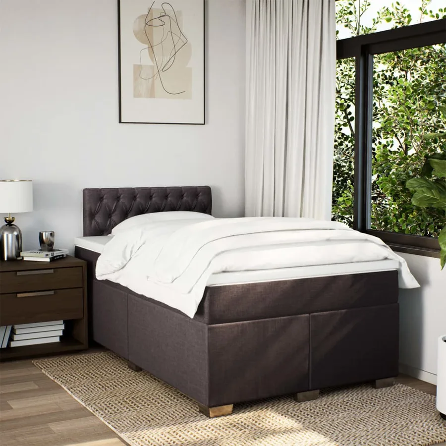 Sommier à lattes de lit avec matelas Marron foncé 120x200 cm - 3