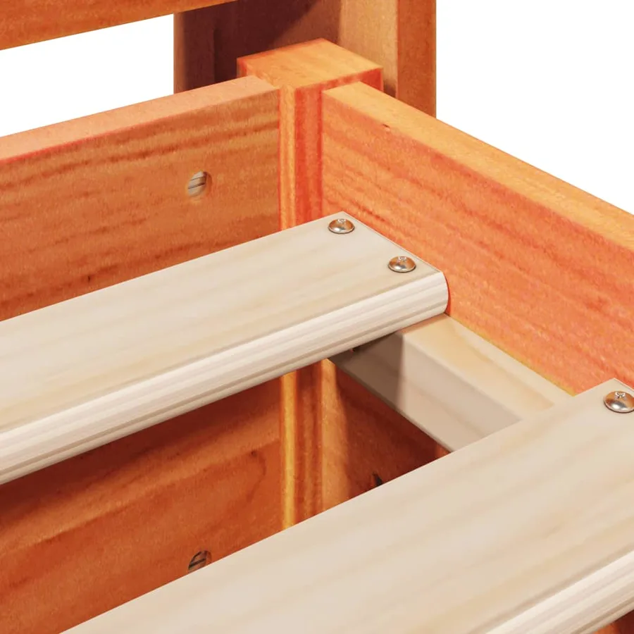 Cadre de lit sans matelas cire marron 100x200cm bois pin massif - 9