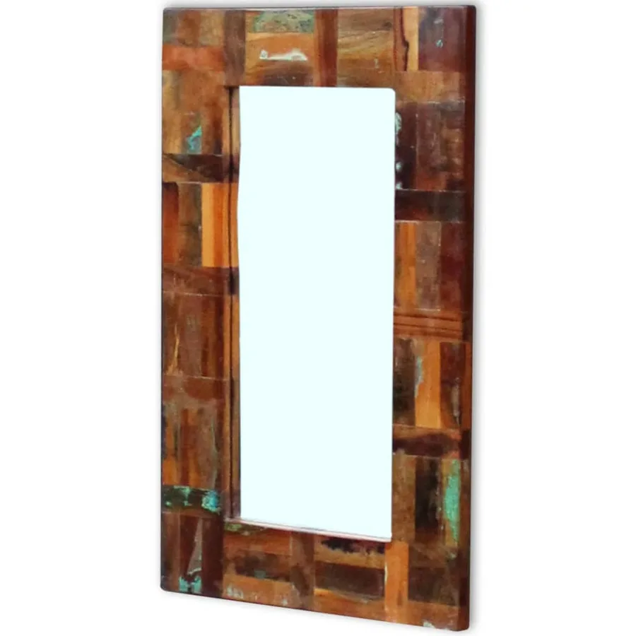 Miroir Bois de récupération massif 80x50 cm - 2