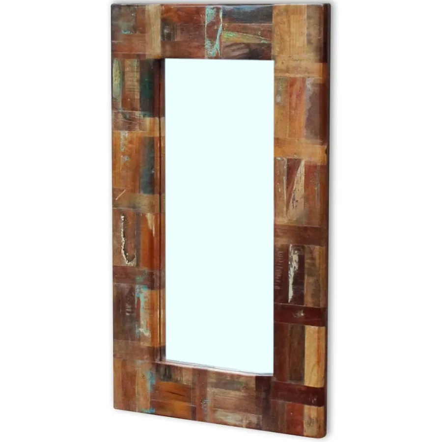 Miroir Bois de récupération massif 80x50 cm - 3