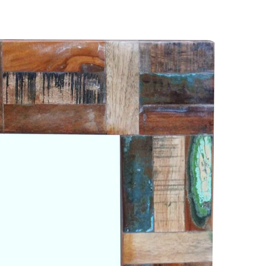 Miroir Bois de récupération massif 80x50 cm - 7